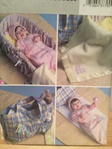 Butterick Sewing Pattern 4111 Infants Bunting Hat Blanket Basket Bag Sze S-XL UC - Picture 1 of 3