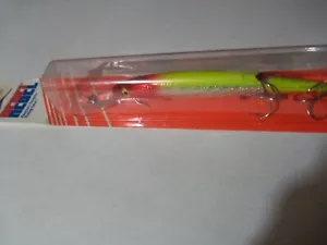 1 Rebel DJ3R RASSELNDER Löffel Minnow silber/roter Kopf/gelbe Rückseite/WB Neu in Verpackung - Bild 1 von 7