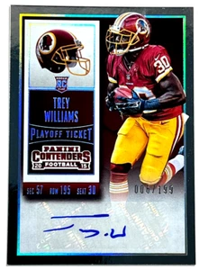 2015 Panini Contenders Football #249 Trey Williams Playoff Ticket RC Auto /199 - Picture 1 of 2