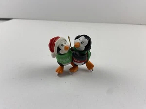 1989 Hallmark Christmas Ornament Mom and Dad Skating Penguins - Picture 1 of 6