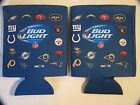 NEW-OLD TWO NFL TEAM LOGOS BUDWEISER BUD LIGHT KOOZIES CAN INSULATOR