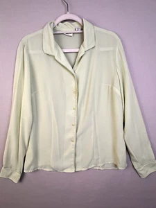 Covington Blouse Women's L 14 - 16 Light Green Button Front Feminine Office Work - Picture 1 of 9