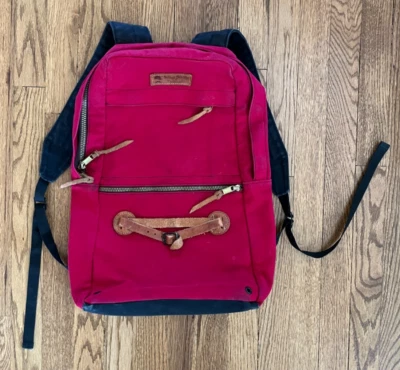 Mochila mochila Wheelmen & CO Scout Series de sarga de lona roja Foto 1 de 4