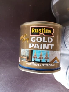 Rustins Interior and Exterior Use Quick Dry Gold Paint 100ml Use on Wood / Metal - Picture 1 of 4