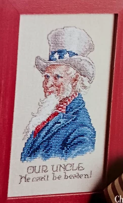 Cross Stitch Pattern UNCLE SAM Patriotic Theme Our Uncle He Can't Be Beaten - Image 1 of 4