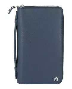 ALFRED DUNHILL Chassis Leather Double-Zip Organizer Pouch, Navy - DUL2AC45N - Picture 1 of 4