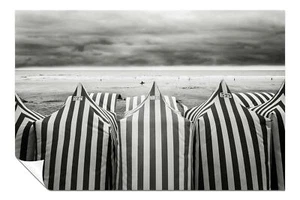 Black & White Beach Tents Summer Artistic Poster Wall Art Home Decor - Picture 1 of 4