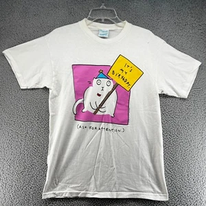 Peacock Adult T Shirt Size L Funny Vintage Cat Shirt It's My Birthday - Picture 1 of 9