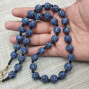 Increíble collar vintage de cuentas de vidrio con ojos de inspiración veneciana - Imagen 1 de 17