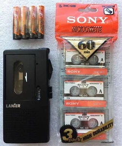 Lanier P-165 Handheld Microcassette Voice Recorder W/ 3 Tapes + 90 Days Warranty - Picture 1 of 5
