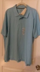 NWT ST.JOHN'S BAY Light Blue Cotton S/S HERITAGE CLASSIC POLO SHIRT Men 2XL - Picture 1 of 3