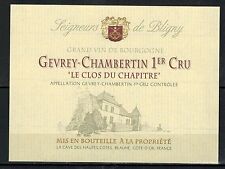 Etiquette Vin de Bourgogne-Gevrey Chambertin"Le Clos Du Chapitre-1°cru-Réf.n°195