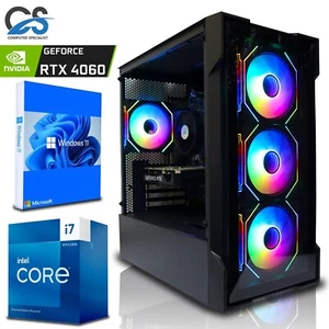 RTX Gaming PC Intel i7 14700F 32GB DDR4 NVIDIA RTX 5060 1TB + 1TB SSD Windows 11 - Picture 1 of 12
