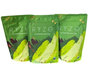 New RYZE Organic Mushroom Matcha 3 Pack with 3 RYZE Spoon 100% Authentic - Picture 1 of 2
