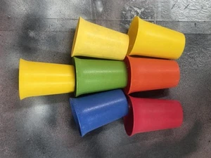 Vintage Tupperware Bell Tumblers Cups  Set Of 7 No Lids Mixed Brights & Pastels - Picture 1 of 4