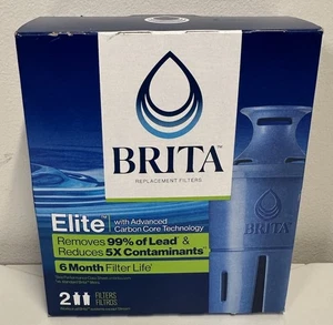 Brita Elite Filtros de Repuesto para Jarra y Dispensadores Larga Duración, Paquete de 2 NUEVO - Imagen 1 de 2
