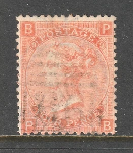 Great Britain, Scott # 43a, Plate 9, Used, VG, 4p Victoria, 1865, Light Cancel - Picture 1 of 2