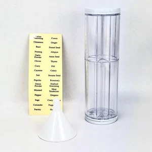 QVC Portable 14 Spice Dispenser Caddy Organizer Clear/White Camping K75490 - Picture 1 of 5