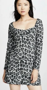 MIAOU DREE Jeans-Minikleid mit Leopardenmuster, Gr. S - Bild 1 von 10