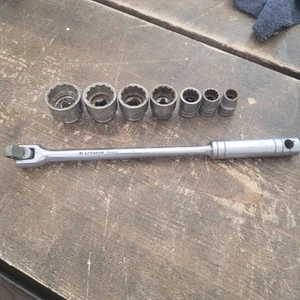 Vtg BLACKHAWK 3/8” Breaker Bar & SAE 12 Pt. Sockets Set 3/8"-7/8" 30012 to 30028 - Picture 1 of 18