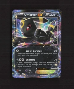Tarjeta holográfica Pokémon Umbreon EX 55/124 Fates Collide ultra rara MP - Imagen 1 de 10