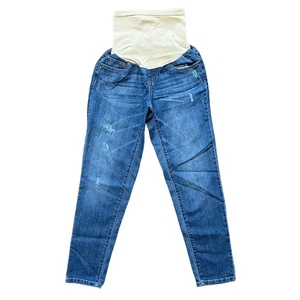 DESTINATION MATERNITY Full Belly Panel Distressed Skinny Jeans WOMEN'S SMALL  - Picture 1 of 9
