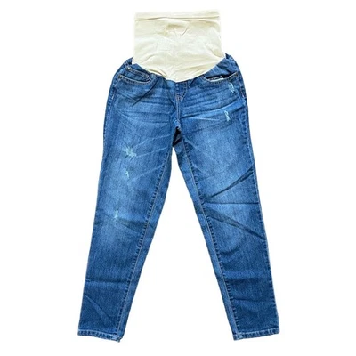 DESTINATION MATERNITY Full Belly Panel Distressed Skinny Jeans WOMEN'S SMALL  - Image 1 of 4