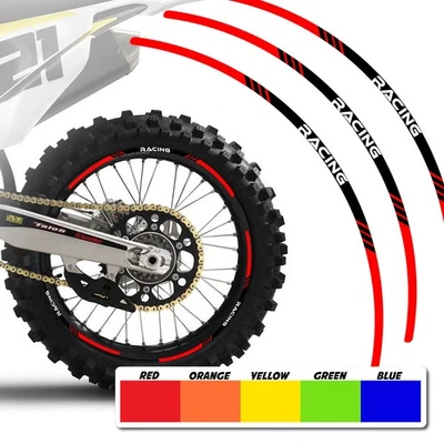 Rojo 21 pulgadas. Calcomanía adhesiva de llanta de 18" para moto de cross P03 para Suzuki DR200S 19 20 21 22 23 Foto 1 de 4