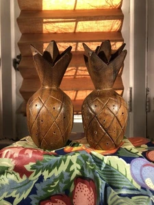 Pineapple Hors d’Oeuvres Holder MCM Tiki Decor Hand Carved Wood Appetizer Holder - Picture 1 of 8