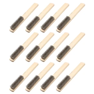 12 PCS Wire Brush Set With Wood Handle Stainless Steel Wire Scratch Brush TDW - Picture 1 of 6