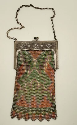 Cartera vintage de malla geométrica con solapa Whiting & Davis Foto 1 de 4