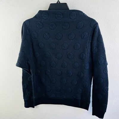 Suéter de lunares Anthropologie matasellos talla XSmall azul marino cuello embudo Foto 1 de 3