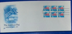 USA FDC FDC AMERICAN FLAG Definitive Issues booklet pane 1988. - Picture 1 of 1