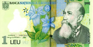 Romania 1 Lei 2005(2015) UNC Banknote P-117h Prefix 153J Isarescu Sig. - Picture 1 of 2