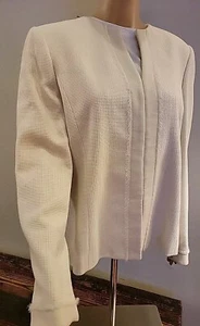 NWT Linda Allard Ellen Tracy Jacket Blazer Ivory Womens Size 16 - Picture 1 of 17