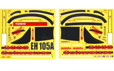 Dekorbogen Helikopter Hughes 300C Schweizer Aufkleber Ersatzteil Kyosho EH109A - Bild 1 von 2