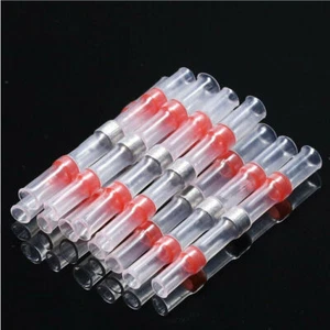 100Pcs Solder Seal Sleeve Heat Shrink Waterproof Wire Connectors Butt Terminals - Picture 1 of 8