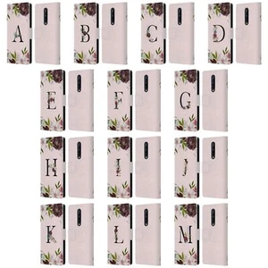 NATURE MAGICK FLORAL BLACK MONOGRAM 1 LEATHER BOOK CASE FOR ONEPLUS PHONES - Picture 1 of 19