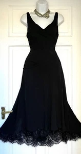 NICHOLAS MILLINTON RICH BLACK EMPIRE LINE EVENING OCCASION PARTY DRESS SIZE 12 - Picture 1 of 8