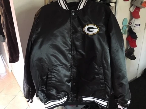 Starter Green Bay Packers Varsity Satin Full Snap Jacket Sz XL - Men's Cover