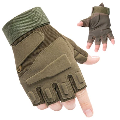 Fingerless Half-Finger Tactical Gloves Motorcycle Driving Gloves Riding Gloves - Image 1 of 4