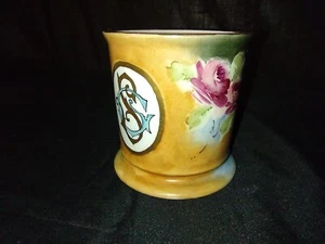 Antique Vintage Occupational Shaving Mug Flowers & Gold Trim Name Initials SG - Picture 1 of 13