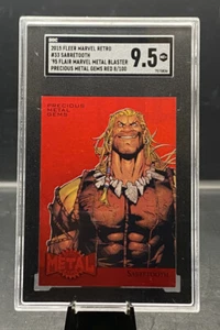 2015 Fleer Marvel Retro SABRETOOTH Precious Metal Gems Red /100 🔥 SGC ‘9.5’ 🔥 - Picture 1 of 2