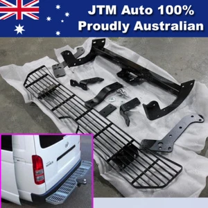 Rear Step Bumper Bar TOWBAR Black to suit Toyota Hiace 2005-2019 LWB Only - Picture 1 of 5