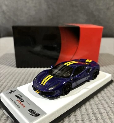 1/43 BBR Ferrari 488 Pista Púrpura Viola AL HUMAD Cuero Blanco Base Límite # 8/19 Foto 1 de 4