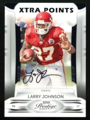 2009 Playoff Prestige Larry Johnson Xtra Points Black Autograph /50 JX6654 - Image 1 of 2