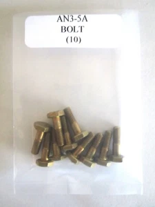 AN3-5A Hex Bolt 10-32 x 21/32" Plated Steel  - Lot of 10 - Picture 1 of 4