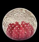 Vtg Joe Hamon Paperweight Rose Controlled Bubbles AS IS FREE SHIP