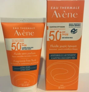 Avene Sunscreen Spf 50+ High Protection Fluid Ultra Light 50ML Fragrance Free - Picture 1 of 4
