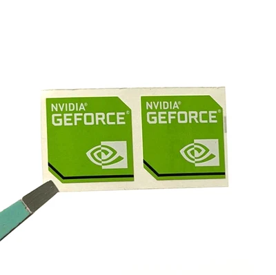 2 pezzi NVIDIA GEFORCE adesivo etichetta logo decalcomania custodia badge 20 mm x 20 mm - Immagine 1 di 2